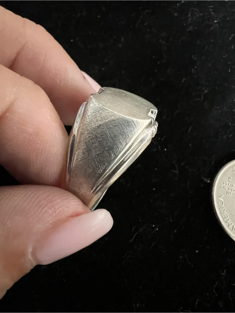 925 Sterling Silver Men's Signet Ring - signed solid HEAVY